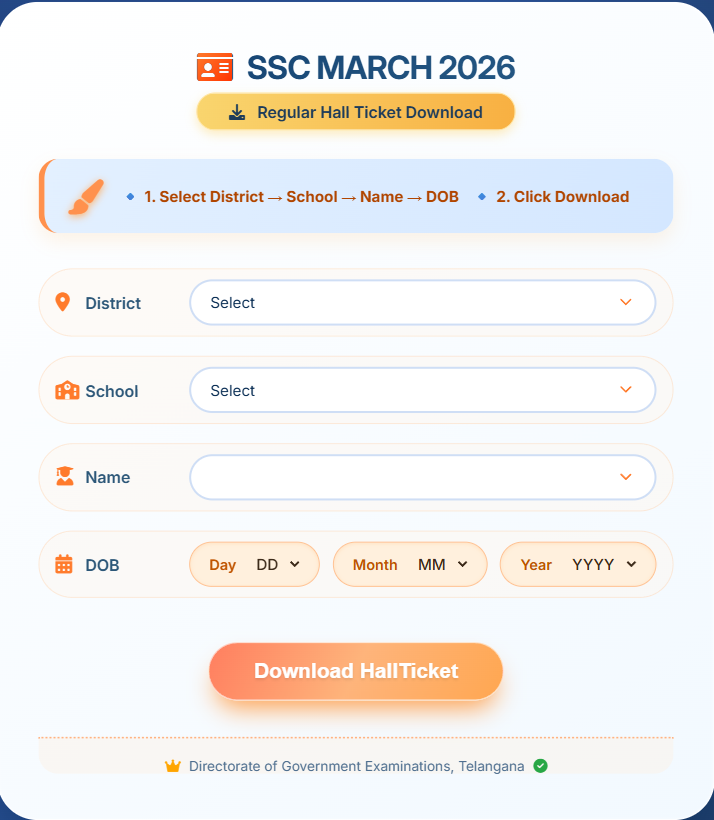 SSC HALLTICKETS 2026 TG preview